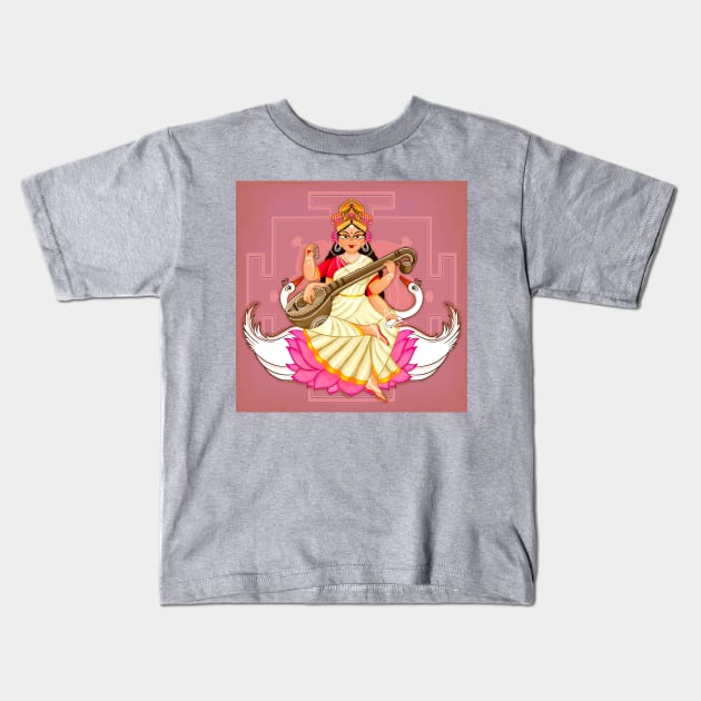 Saraswati Kids T-Shirt by Prita_d